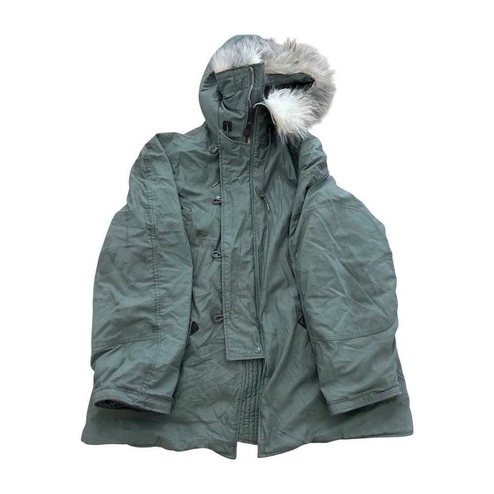 Vintage US Military‎ N-3B Extreme Cold Weather Parka Jacket Sage Green XL